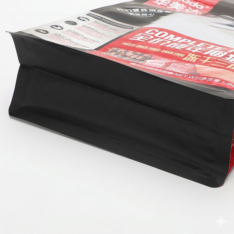 Matte Flat Bottom Cat Food Bag with Rippa Zipper