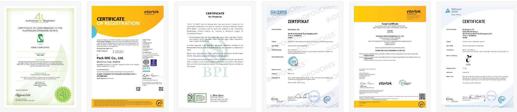 Bioflexi Certificates Bioflexi Certificates