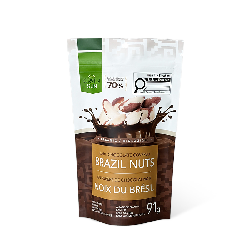 Custom Printed Stand Up Zipper Pouches for Nuts & Chocolate Packaging