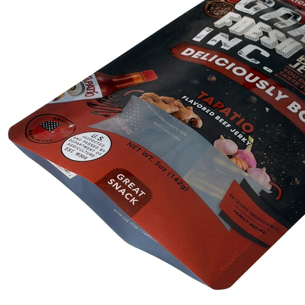 Flat Pouch with Zipper and Hang Hole for Beef Jerky Flat Pouch with Zipper and Hang Hole for Beef Jerky